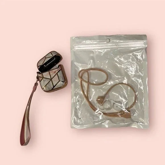 Airpods Case Airpods Cover Pink Apple AirPods Case, Strap, and Cushions - Picture 2 of 9